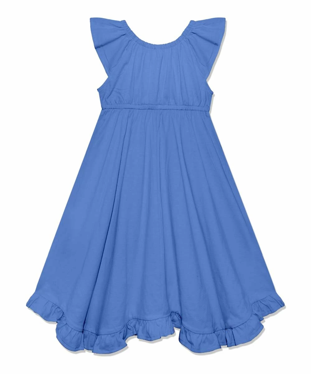 Cheapest π Millie+ By Millie Loves Lily Marina Blue Ruffle-Hem Angel-Sleeve π Dress - π§ Girls For Kids 𧨠2 Cheapest π Millie+ By Millie Loves Lily Marina Blue Ruffle-Hem Angel-Sleeve π Dress - π§ Girls For Kids 𧨠- Image 2