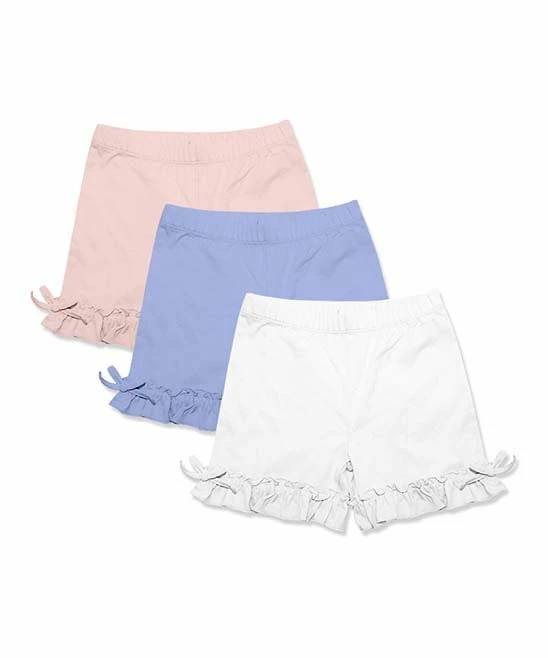 Hot Sale π Millie+ By Millie Loves Lily Light Pink & Periwinkle Bow-Accent Ruffle-Hem Shorts Set - π§ Girls For Kids β 1 Hot Sale π Millie+ By Millie Loves Lily Light Pink & Periwinkle Bow-Accent Ruffle-Hem Shorts Set - π§ Girls For Kids β