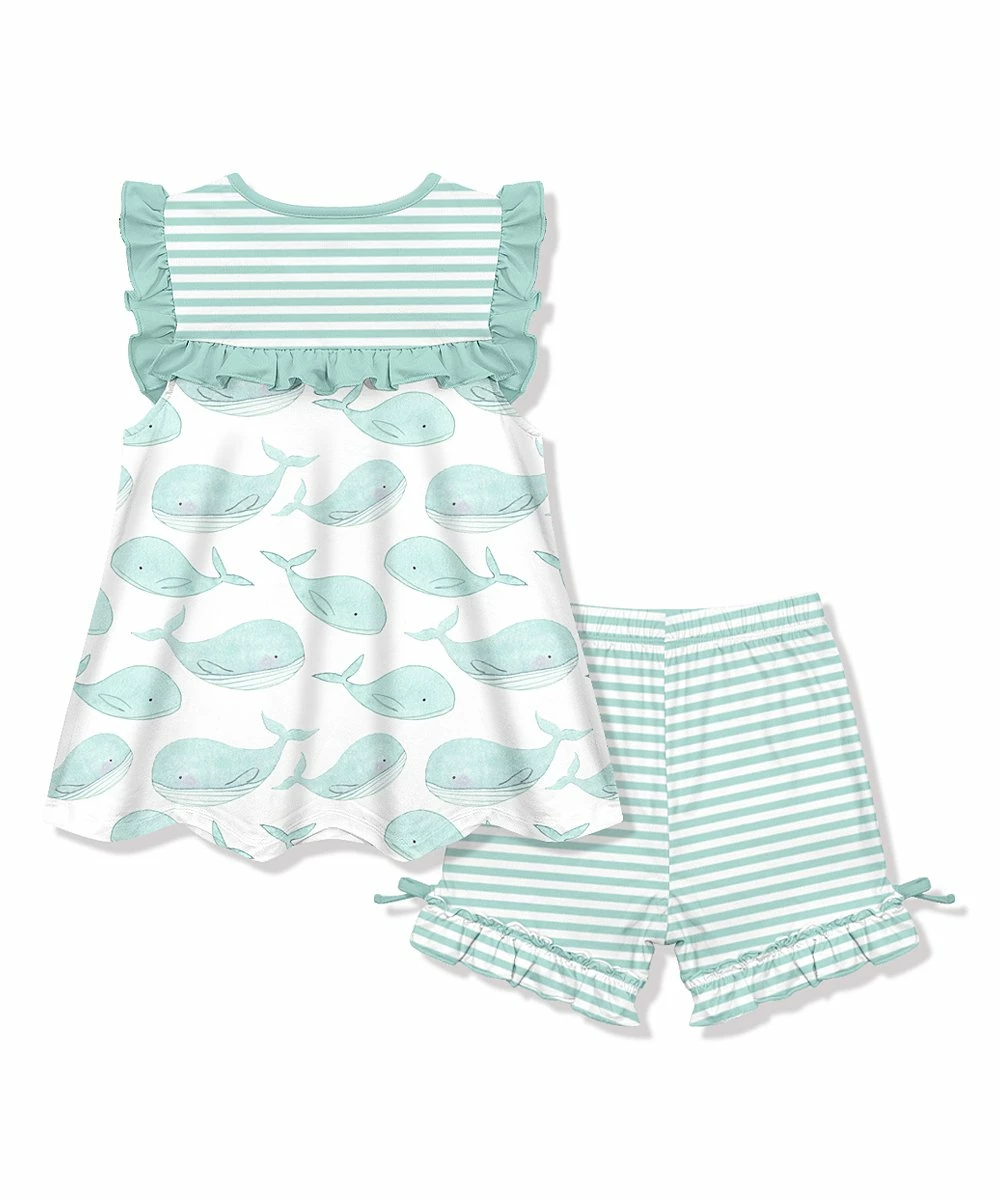 Budget β€οΈ Millie Loves Lily White Whale Ruffle Sleeveless Top & Stripe Bow Shorts - Infant, Toddler & π§ Girls For Kids βοΈ 3 Budget β€οΈ Millie Loves Lily White Whale Ruffle Sleeveless Top & Stripe Bow Shorts - Infant, Toddler & π§ Girls For Kids βοΈ - Image 3