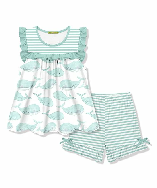 Budget β€οΈ Millie Loves Lily White Whale Ruffle Sleeveless Top & Stripe Bow Shorts - Infant, Toddler & π§ Girls For Kids βοΈ 1 Budget β€οΈ Millie Loves Lily White Whale Ruffle Sleeveless Top & Stripe Bow Shorts - Infant, Toddler & π§ Girls For Kids βοΈ