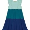Discount 🎉 Simply Millie By Millie Loves Lily Mint & Teal Tiered Ruffle-Trim Square Neck A-Line 👗 Dress - Infant & 👧 Girls For Kids 🥰