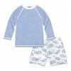 Best Sale 🤩 Millie & Maxx White & Periwinkle Whales Long-Sleeve Rashguard Set - Infant, Toddler & Boys For Kids 🥰