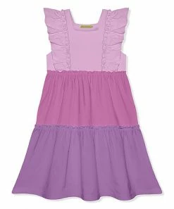Top 10 🛒 Simply Millie By Millie Loves Lily Violet & Purple Color Block Ruffle-Trim Square Neck A-Line 👗 Dress - Infant, Toddler & 👧 Girls For Baby & Maternity 😀