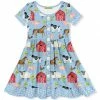 Brand new 🤩 Millie Loves Lily Light Blue Barnyard Button-Up A-Line 👗 Dress - Infant, Toddler & 👧 Girls For Baby & Maternity 🎉