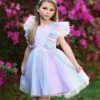Flash Sale 🧨 Trish Scully Child Purple Rainbow Angel-Sleeve Milly A-Line 👗 Dress - Toddler & 👧 Girls For Kids 👏