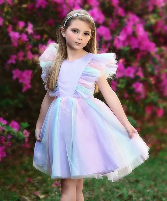 Flash Sale 𧨠Trish Scully Child Purple Rainbow Angel-Sleeve Milly A-Line π Dress - Toddler & π§ Girls For Kids π 1 Flash Sale 𧨠Trish Scully Child Purple Rainbow Angel-Sleeve Milly A-Line π Dress - Toddler & π§ Girls For Kids π