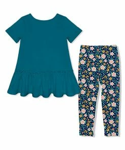 New π Millie Loves Lily Teal Ruffle-Hem Top & Floral Cluster Leggings - π§ Girls For Kids π 5 New π Millie Loves Lily Teal Ruffle-Hem Top & Floral Cluster Leggings - π§ Girls For Kids π -Little Millie-shop zu106435559 alt 2 tm1654867419