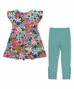 Promo π Millie Loves Lily Pink Kitten Floral Angel-Sleeve Tunic & Nile Blue Leggings - Toddler & π§ Girls For Kids 𧨠5 Promo π Millie Loves Lily Pink Kitten Floral Angel-Sleeve Tunic & Nile Blue Leggings - Toddler & π§ Girls For Kids 𧨠-Little Millie-shop zu106435745 alt 2 tm1654867419