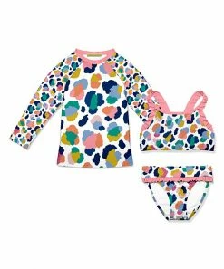 Best reviews of 🎁 Millie Loves Lily White & Navy Leopard Print Ruffle-Accent 👙 Bikini Set - Toddler & 👧 Girls For Kids ✔️