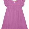 Best deal 👍 Simply Millie By Millie Loves Lily Violet Gauze Ruffle-Sleeve Mini Pompom Trim A-Line 👗 Dress - 👧 Girls For Kids 😀