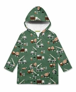 Best deal 🔥 Millie & Maxx Green Town Trucks Pocket Hooded Raincoat - Toddler & Boys For Kids ⌛
