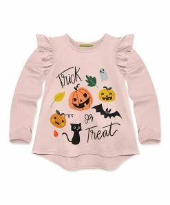 Best reviews of 💯 Millie Loves Lily Dusty Pink 'Trick Or Treat' Ruffle Long-Sleeve Hi-Low Top - Toddler & 👧 Girls For Kids 🔔