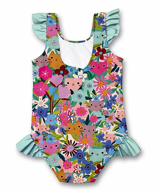 Buy π Millie Loves Lily Mint & Pink Floral Kitten Ruffle-Accent One-Piece - π§ Girls For Kids π₯° 3 Buy π Millie Loves Lily Mint & Pink Floral Kitten Ruffle-Accent One-Piece - π§ Girls For Kids π₯° - Image 3