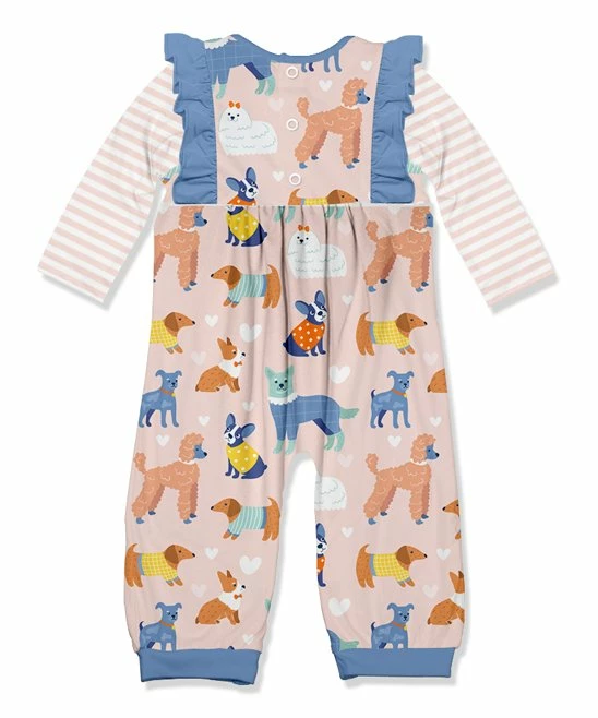 Best Sale π Little Millie Pink & Light Blue πΆ Dog Park Ruffle-Trim Long-Sleeve Playsuit - Infant For Baby & Maternity π― 3 Best Sale π Little Millie Pink & Light Blue πΆ Dog Park Ruffle-Trim Long-Sleeve Playsuit - Infant For Baby & Maternity π― - Image 3
