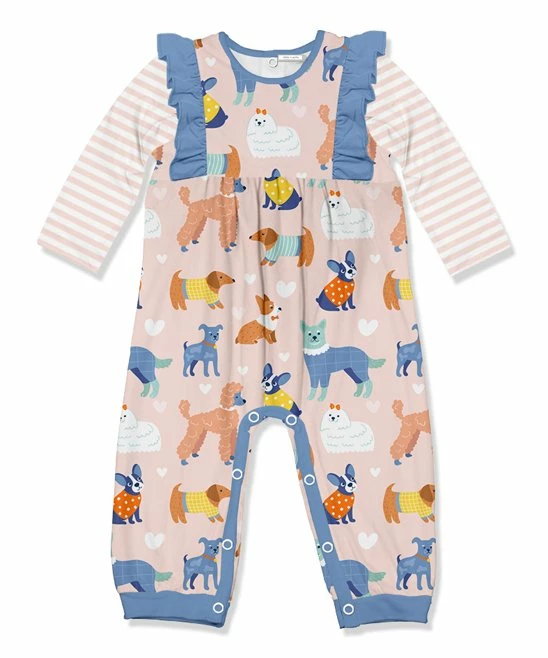 Best Sale π Little Millie Pink & Light Blue πΆ Dog Park Ruffle-Trim Long-Sleeve Playsuit - Infant For Baby & Maternity π― 1 Best Sale π Little Millie Pink & Light Blue πΆ Dog Park Ruffle-Trim Long-Sleeve Playsuit - Infant For Baby & Maternity π―