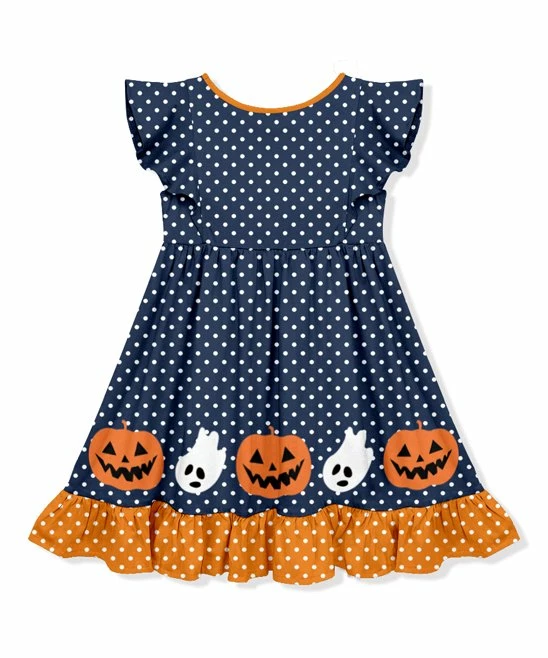 Top 10 π Millie Loves Lily Dusty Navy Dot Ghosts & Jack-o'-Lanterns Angel-Sleeve π Dress - Toddler & π§ Girls For Kids π₯ 3 Top 10 π Millie Loves Lily Dusty Navy Dot Ghosts & Jack-o'-Lanterns Angel-Sleeve π Dress - Toddler & π§ Girls For Kids π₯ - Image 3