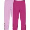 Budget 🎉 Simply Millie By Millie Loves Lily Lilac & Rose Violet Button-Accent Ruffle-Trim Leggings Set - 👧 Girls For Kids 💯