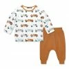 Wholesale 🌟 Little Millie White & Rust Car Race Button-Snap Tee & Rust Joggers - Infant & Toddler For Kids 😉