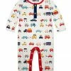 Flash Sale ❤️ Little Millie White & Red Cars Button-Front Playsuit - Infant & Toddler For Baby & Maternity 😉