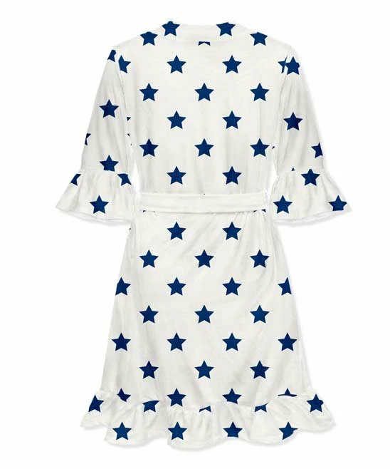 Cheap β Little Millie White & Cobalt Stars Ruffle-Hem Robe - π© Women π 3 Cheap β Little Millie White & Cobalt Stars Ruffle-Hem Robe - π© Women π - Image 3