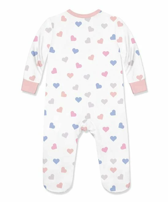 Cheap π Little Millie White & Periwinkle Hearts Ruffle-Accent Footie - Infant For Baby & Maternity π 3 Cheap π Little Millie White & Periwinkle Hearts Ruffle-Accent Footie - Infant For Baby & Maternity π - Image 3