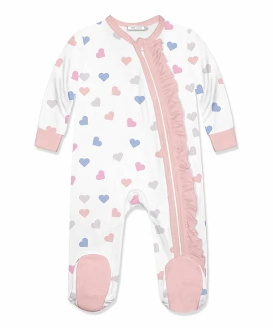 Cheap π Little Millie White & Periwinkle Hearts Ruffle-Accent Footie - Infant For Baby & Maternity π 1 Cheap π Little Millie White & Periwinkle Hearts Ruffle-Accent Footie - Infant For Baby & Maternity π