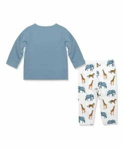 Best reviews of 🥰 Little Millie Dusty Blue Safari Long-Sleeve Top & Straight-Leg Pants - Infant For Baby & Maternity ⌛ -Little Millie-shop zu107500432 alt 2 tm1660240792