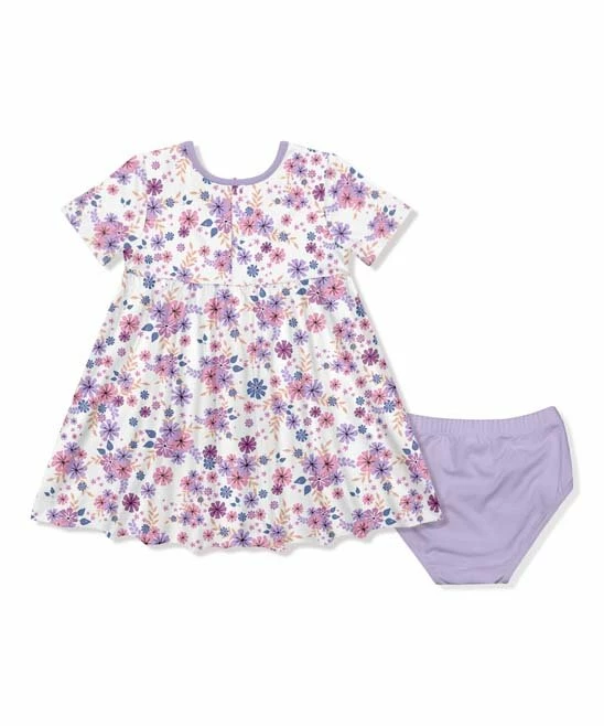 Hot Sale 𧨠Little Millie White & Lilac Meadow Flower A-Line π Dress & Diaper Cover - Infant & Toddler For Kids π 3 Hot Sale 𧨠Little Millie White & Lilac Meadow Flower A-Line π Dress & Diaper Cover - Infant & Toddler For Kids π - Image 3