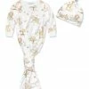 Discount 😍 Little Millie White & Brown Safari Sam Knotted Gown & Knot-Tie Beanie - Newborn For Baby & Maternity 😉