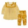 Coupon 🛒 Little Millie Yellow Gingham Babydoll 👗 Dress & Buttercup Floral Leggings - Infant & Toddler For Kids 🤩