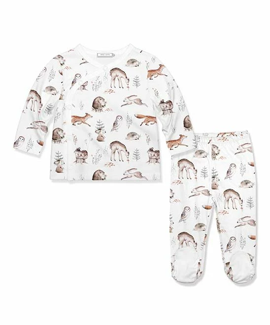 Brand new π€© Little Millie White Woodland Animals Long-Sleeve Top & Pants - Infant For Baby & Maternity π 1 Brand new π€© Little Millie White Woodland Animals Long-Sleeve Top & Pants - Infant For Baby & Maternity π