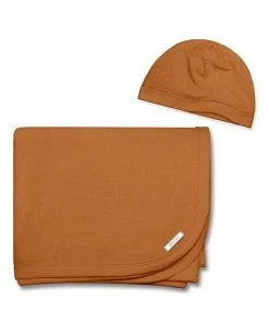 Best Sale 🔥 Little Millie Rust Brown Waffle-Knit Blanket & Beanie - Newborn For Baby & Maternity ⭐