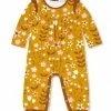Wholesale 🤩 Little Millie Marigold & Dark Brown Buttercup Floral Ruffle-Trim Playsuit - Infant For Baby & Maternity 🔔