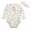 Brand new 💯 Little Millie Tan Flower Bodysuit & Bow Soft Headband - Infant For Baby & Maternity 🎁