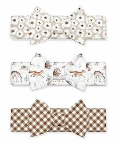 Flash Sale 🔔 Little Millie White & Brown Woodland Bow Soft Headband For Baby & Maternity 👍