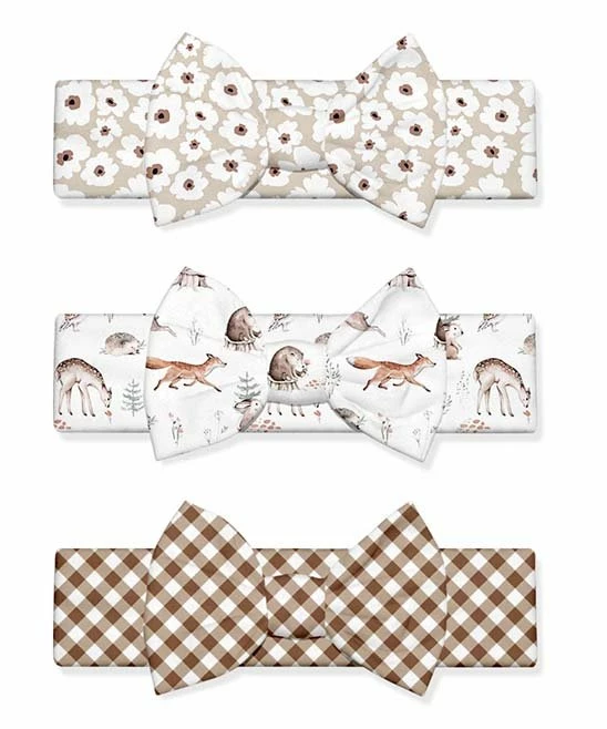 Flash Sale π Little Millie White & Brown Woodland Bow Soft Headband For Baby & Maternity π 1 Flash Sale π Little Millie White & Brown Woodland Bow Soft Headband For Baby & Maternity π