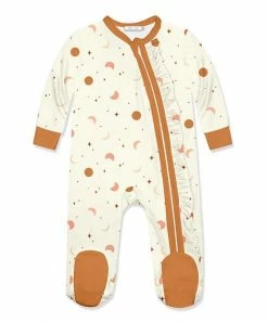 Best reviews of 😉 Little Millie Light Cream Moons & Stars Ruffle-Trim Footie - Infant For Baby & Maternity ⭐