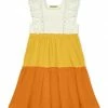 Cheapest ⭐ Simply Millie By Millie Loves Lily Yellow & Orange Color Block Ruffle Tiered A-Line 👗 Dress - Toddler & 👧 Girls For Kids 🧨