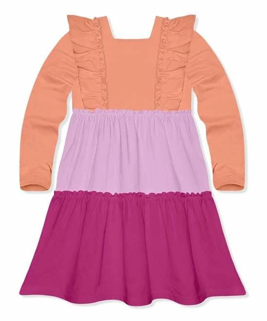 Cheap 𧨠Simply Millie By Millie Loves Lily Coral & Lilac Color Block Ruffle Tiered Long-Sleeve A-Line π Dress - Infant, Toddler & π§ Girls For Kids β 2 Cheap 𧨠Simply Millie By Millie Loves Lily Coral & Lilac Color Block Ruffle Tiered Long-Sleeve A-Line π Dress - Infant, Toddler & π§ Girls For Kids β - Image 2
