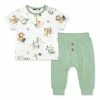 Buy 🤩 Little Millie White Animals Snap-Shoulder Tee & Sage Joggers - Infant For Baby & Maternity 🧨