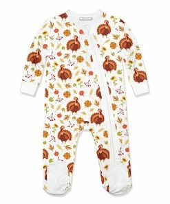 New 🌟 Little Millie White & Brown Twila Turkey Footie - Infant For Baby & Maternity 🎉