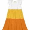 Best deal ⭐ Simply Millie By Millie Loves Lily Yellow & Orange Ruffle Tiered A-Line 👗 Dress - 👧 Girls For Kids 💯