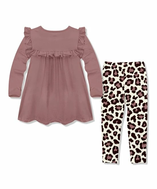 Best Pirce π Millie Loves Lily Rose Ruffle Long-Sleeve Top & Beige Leopard Leggings - Infant, Toddler & π§ Girls For Kids π― 2 Best Pirce π Millie Loves Lily Rose Ruffle Long-Sleeve Top & Beige Leopard Leggings - Infant, Toddler & π§ Girls For Kids π― - Image 2