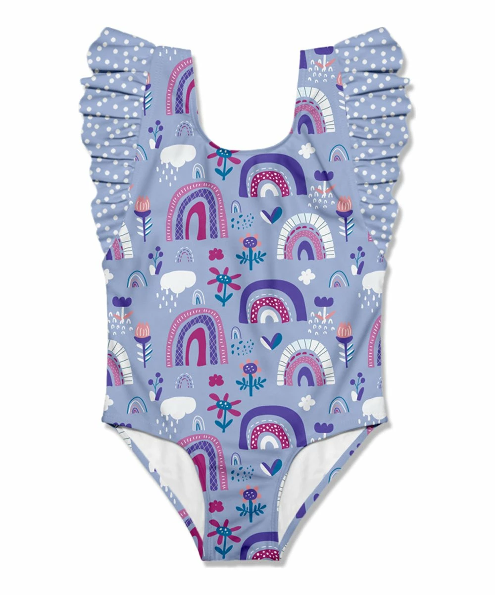 Best deal π Millie Loves Lily Periwinkle Spring Rainbow Ruffle-Sleeve One-Piece - π§ Girls For Kids π 1 Best deal π Millie Loves Lily Periwinkle Spring Rainbow Ruffle-Sleeve One-Piece - π§ Girls For Kids π