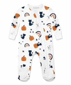 Discount 🥰 Little Millie White Multicolor 🎃 Halloween Kitty Footie - Infant For Baby & Maternity 😀