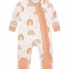 Promo 😍 Little Millie Light Pink & Cream Rainbow Ruffle-Trim Footie - Infant For Baby & Maternity 😍