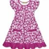 Budget ✔️ Millie Loves Lily Rose Violet Floral Wind Pocket Angel-Sleeve 👗 Dress - Toddler & 👧 Girls For Kids 🌟