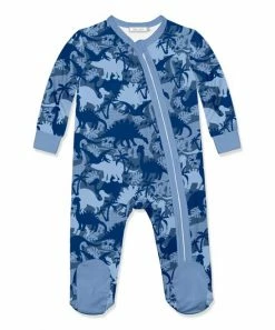 Promo 🔥 Little Millie Navy Dino Night Footie - Infant For Baby & Maternity ❤️