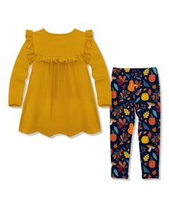 Discount π₯° Millie Loves Lily Marigold Ruffle Long-Sleeve Top & Navy Pumpkin Forest Leggings - Toddler & π§ Girls For Kids β€οΈ 5 Discount π₯° Millie Loves Lily Marigold Ruffle Long-Sleeve Top & Navy Pumpkin Forest Leggings - Toddler & π§ Girls For Kids β€οΈ -Little Millie-shop zu107806624 alt 2 tm1661366588