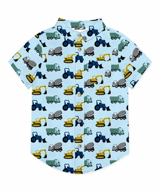 Top 10 π€© Millie & Maxx Light Blue Construction Vehicles Short-Sleeve Button-Up - Toddler & Boys For Kids π 1 Top 10 π€© Millie & Maxx Light Blue Construction Vehicles Short-Sleeve Button-Up - Toddler & Boys For Kids π